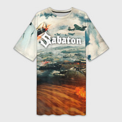 Футболка женская длинная Sabaton, цвет: 3D-принт