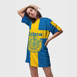 Футболка женская длинная Sabaton, цвет: 3D-принт — фото 2