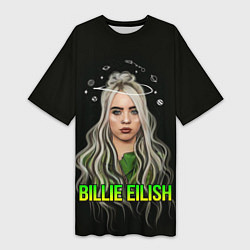 Футболка женская длинная BILLIE EILISH, цвет: 3D-принт