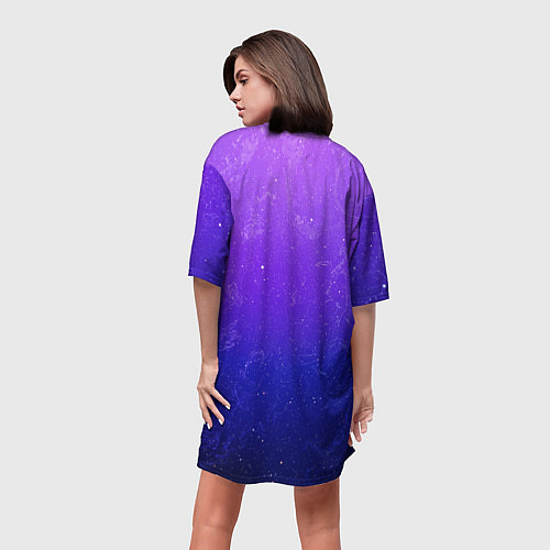 Женская длинная футболка Звёздное небо / 3D-принт – фото 4