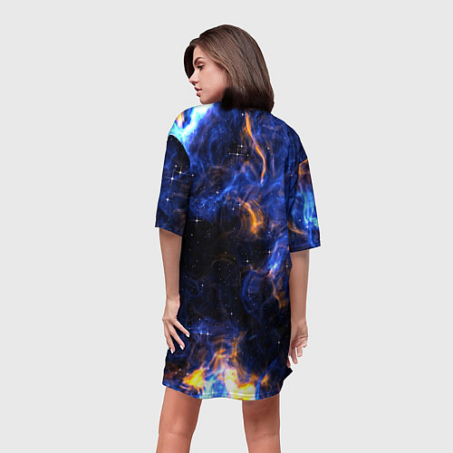 Женская длинная футболка Космос / 3D-принт – фото 4