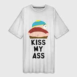 Футболка женская длинная Kiss My Ass, цвет: 3D-принт