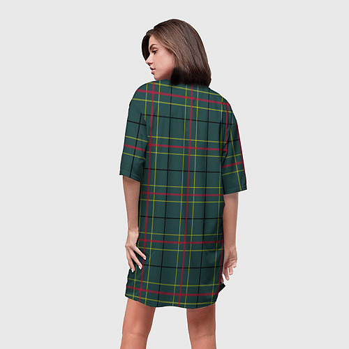Женская длинная футболка Шотландка / 3D-принт – фото 4