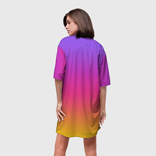 Женская длинная футболка Радуга / 3D-принт – фото 4