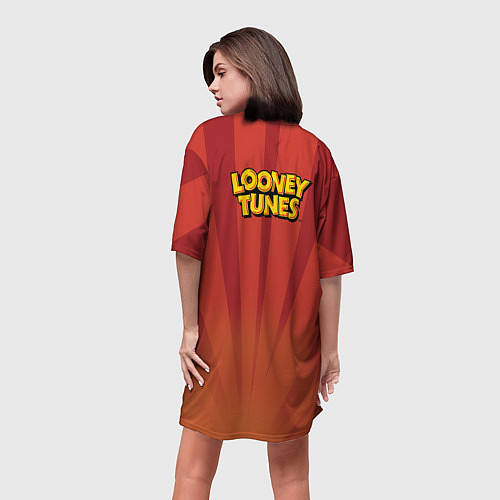 Женская длинная футболка Таз / 3D-принт – фото 4