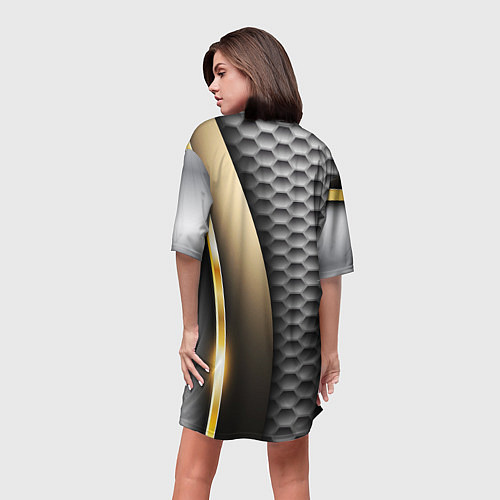 Женская длинная футболка CHEVROLET / 3D-принт – фото 4