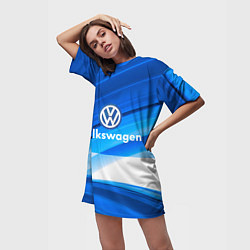 Футболка женская длинная Volkswagen, цвет: 3D-принт — фото 2