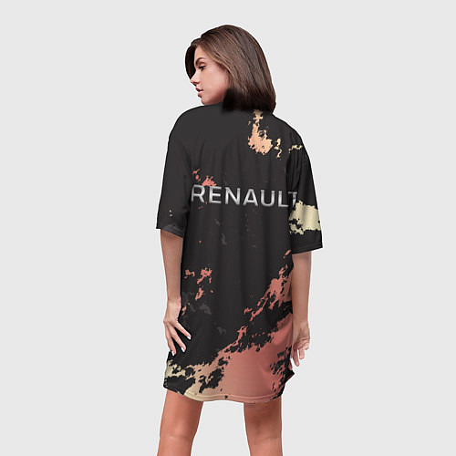 Женская длинная футболка Renault спина / 3D-принт – фото 4