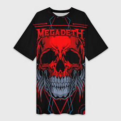 Футболка женская длинная Megadeth, цвет: 3D-принт