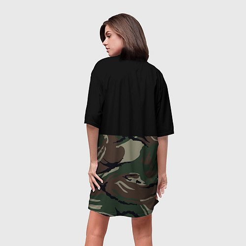 Женская длинная футболка Пограничные Войска камуфляж / 3D-принт – фото 4