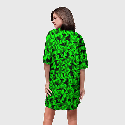 Женская длинная футболка КАМУФЛЯЖ GREEN / 3D-принт – фото 4