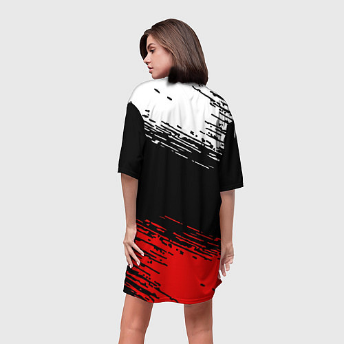 Женская длинная футболка Umbrella Corporation / 3D-принт – фото 4