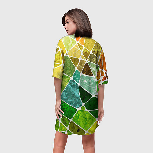 Женская длинная футболка Мозаика / 3D-принт – фото 4