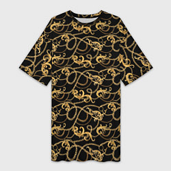 Футболка женская длинная Versace, цвет: 3D-принт
