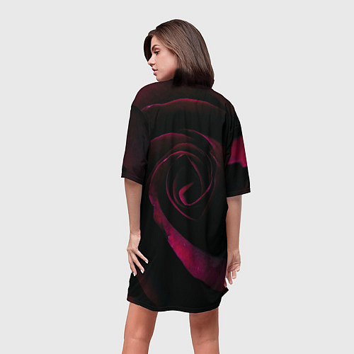 Женская длинная футболка Dark Rose / 3D-принт – фото 4
