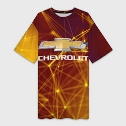 Футболка женская длинная Chevrolet, цвет: 3D-принт