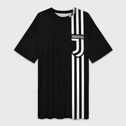 Футболка женская длинная JUVENTUS, цвет: 3D-принт