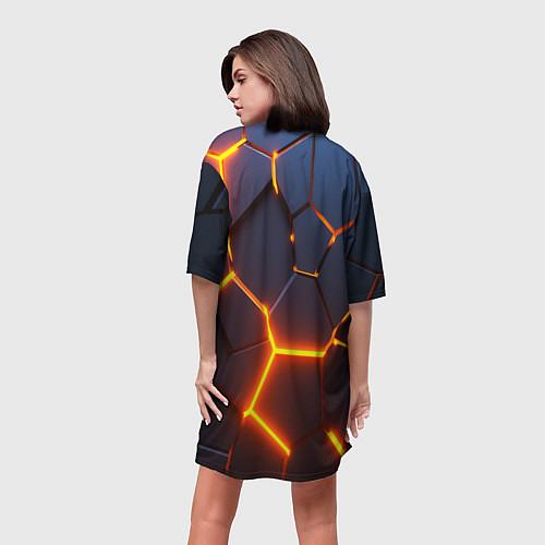Женская длинная футболка B S MECHA CROW / 3D-принт – фото 4
