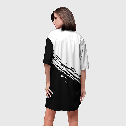 Женская длинная футболка NISSAN / 3D-принт – фото 4
