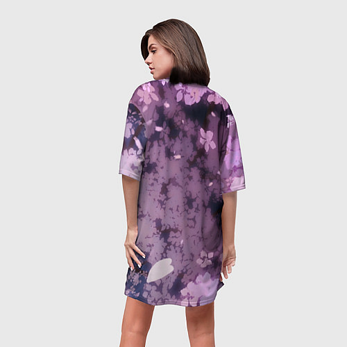 Женская длинная футболка Незуко / 3D-принт – фото 4