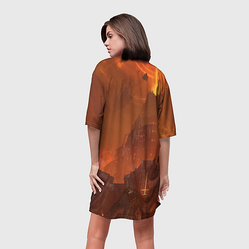 Женская длинная футболка Палач Рока / 3D-принт – фото 4