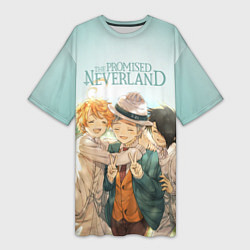 Футболка женская длинная The Promised Neverland, цвет: 3D-принт