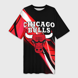 Футболка женская длинная CHICAGO BULLS, цвет: 3D-принт