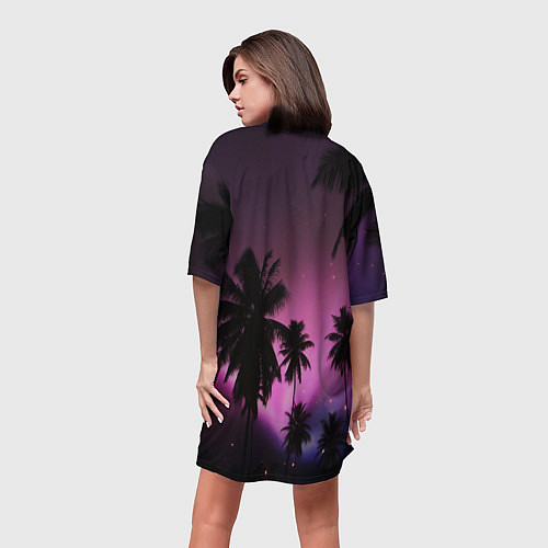 Женская длинная футболка HOTLINE MIAMI / 3D-принт – фото 4