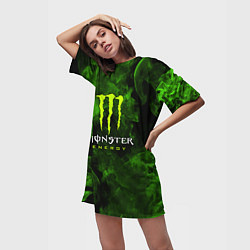 Футболка женская длинная MONSTER ENERGY, цвет: 3D-принт — фото 2