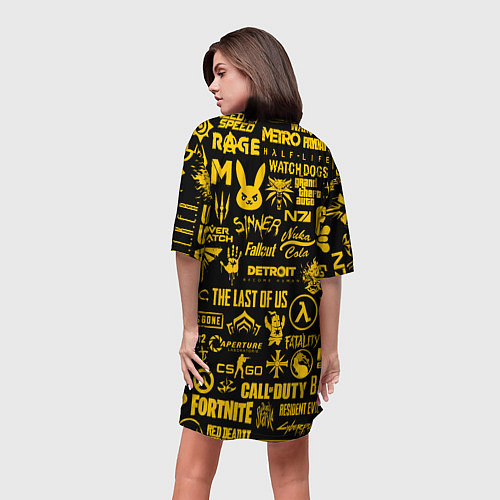 Женская длинная футболка ЛОГОТИПЫ ИГР / 3D-принт – фото 4