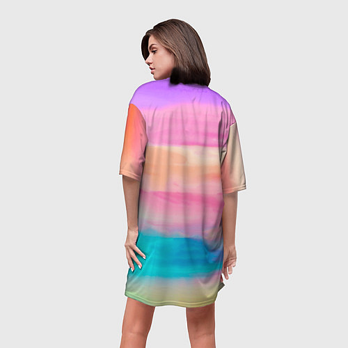 Женская длинная футболка Наташа / 3D-принт – фото 4