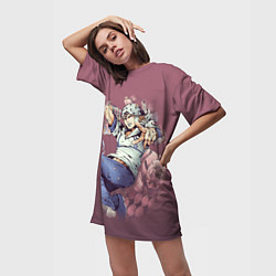 Футболка женская длинная JoJo, цвет: 3D-принт — фото 2