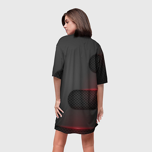 Женская длинная футболка NISSAN / 3D-принт – фото 4