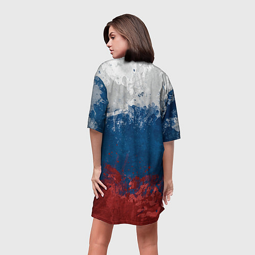 Женская длинная футболка Россия / 3D-принт – фото 4
