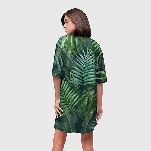 Женская длинная футболка Тропики / 3D-принт – фото 4