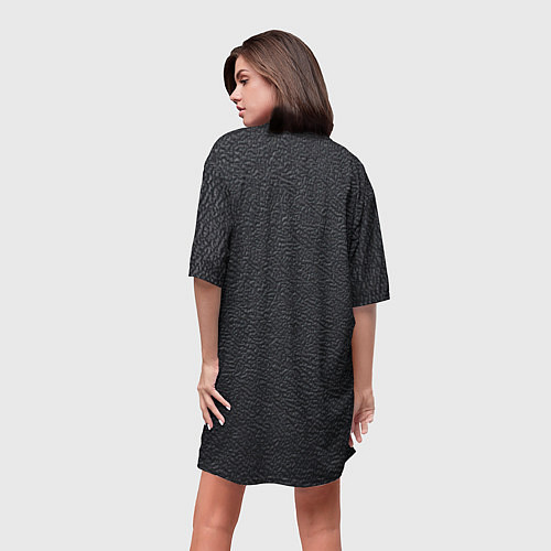 Женская длинная футболка Текстура черная кожа рельеф / 3D-принт – фото 4
