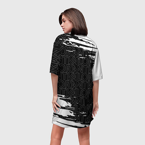 Женская длинная футболка VALORANT ВАЛОРАНТ / 3D-принт – фото 4