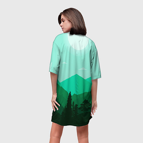 Женская длинная футболка Горы пейзаж дикая природа / 3D-принт – фото 4