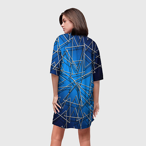 Женская длинная футболка Треугольники / 3D-принт – фото 4
