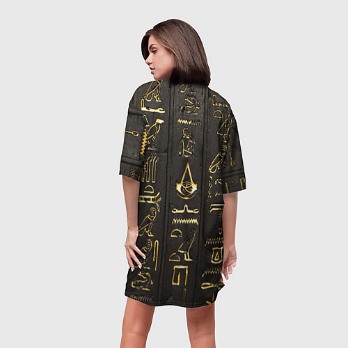 Женская длинная футболка ASSASSINS CREED:ORIGINS / 3D-принт – фото 4