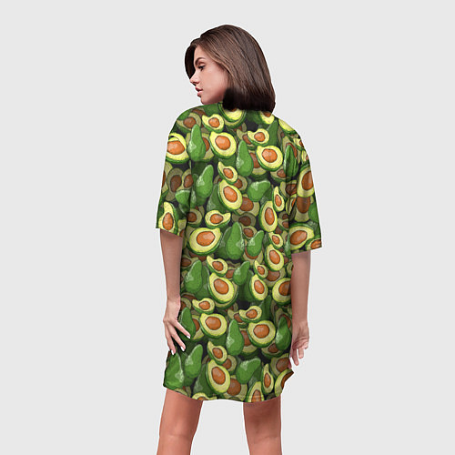 Женская длинная футболка Avocado / 3D-принт – фото 4