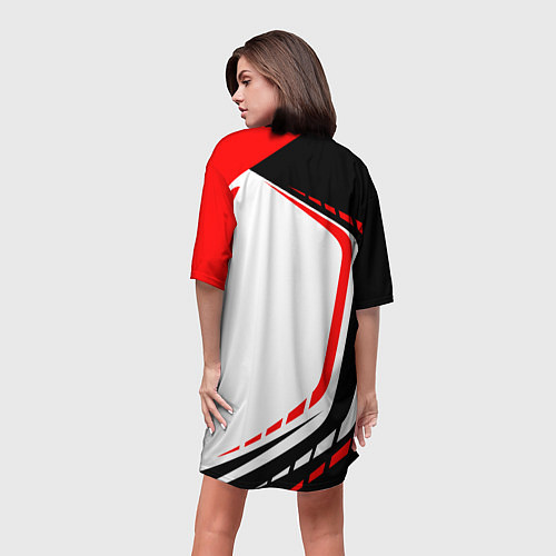 Женская длинная футболка Mitsubishi EVO Uniform / 3D-принт – фото 4