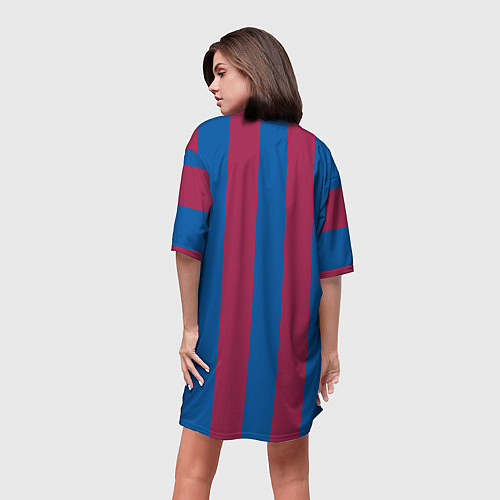 Женская длинная футболка FC Barcelona 2021 / 3D-принт – фото 4