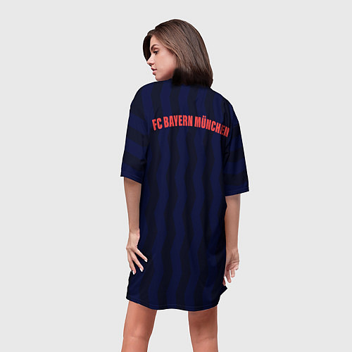 Женская длинная футболка FC Bayern Munchen / 3D-принт – фото 4