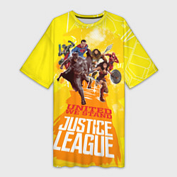 Футболка женская длинная Justice League, цвет: 3D-принт