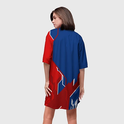 Женская длинная футболка Знак Супермен / 3D-принт – фото 4