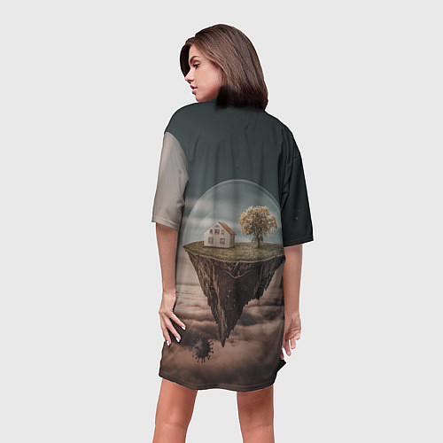 Женская длинная футболка Самоизоляция / 3D-принт – фото 4