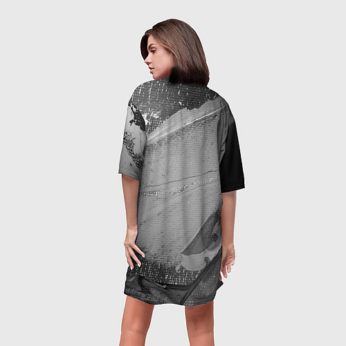 Женская длинная футболка AUDI АУДИ / 3D-принт – фото 4