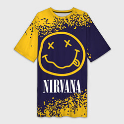 Футболка женская длинная NIRVANA НИРВАНА, цвет: 3D-принт