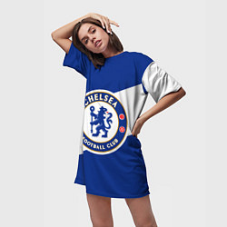 Футболка женская длинная Chelsea SPORT, цвет: 3D-принт — фото 2